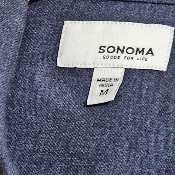 SONOMA Men's Blue Button-down Long Sleeve Shirt M - Picture 6 of 6